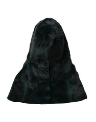 Dolce & Gabbana Black Weasel Fur Whole Head Wrap Hat - 57 cm|S - Hats