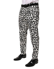 Dolce & Gabbana Black White Abstract Print Cotton Blend Pants - IT52 | XL - Trousers