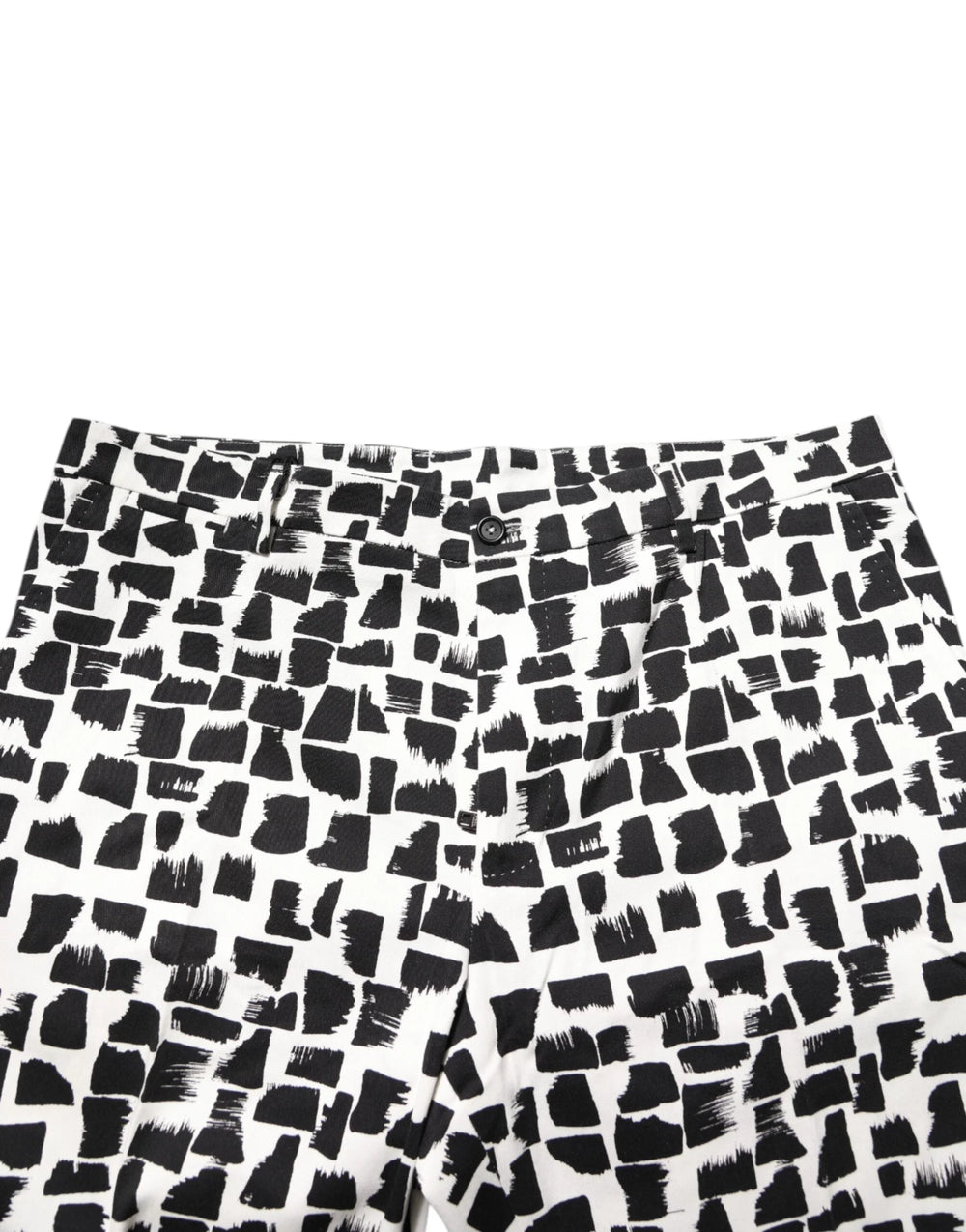 Dolce & Gabbana Black White Abstract Print Cotton Blend Pants - IT52 | XL - Trousers