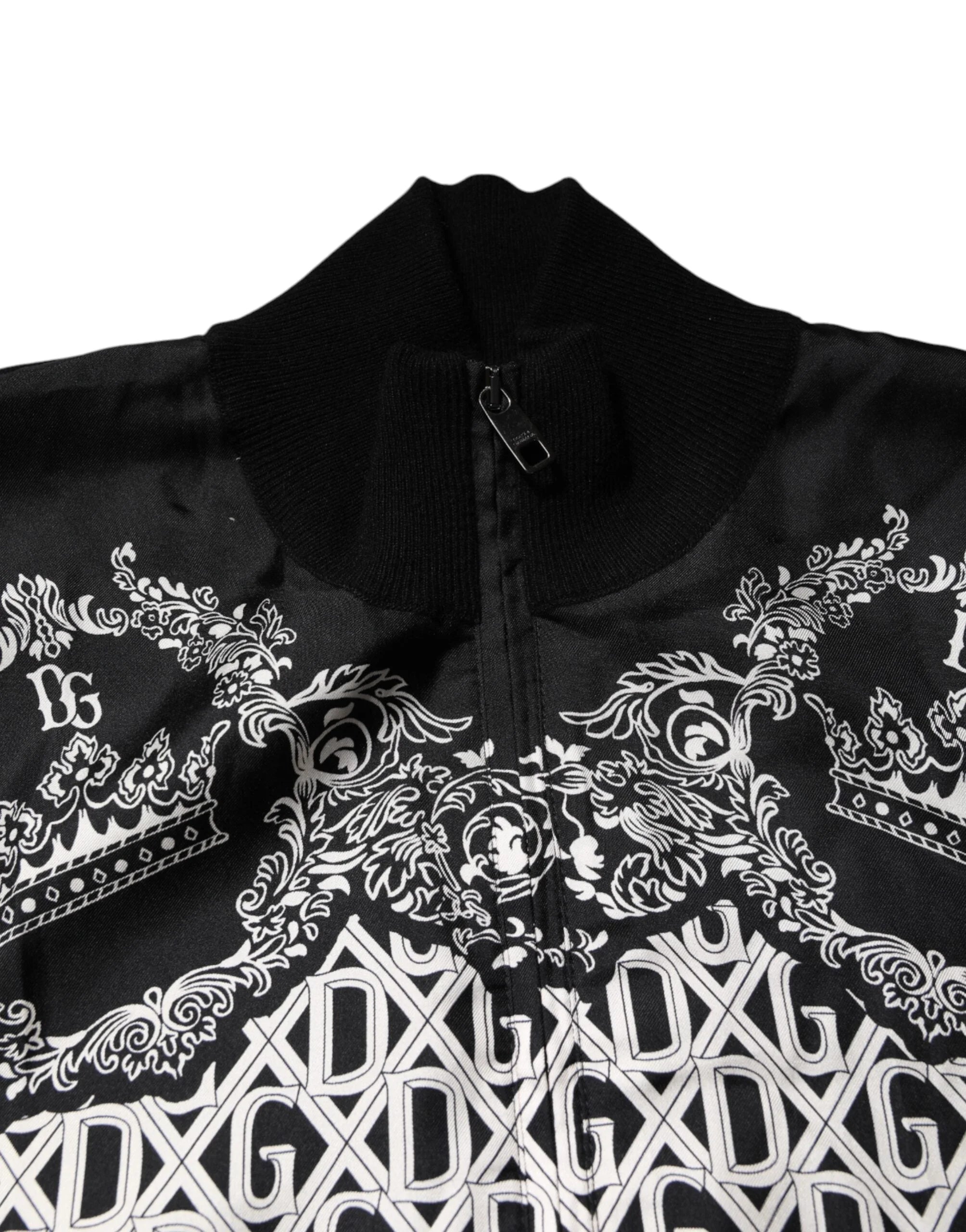 Dolce & Gabbana Black White Bandana Print Full Zip Sweater - IT54 | XL - Sweaters