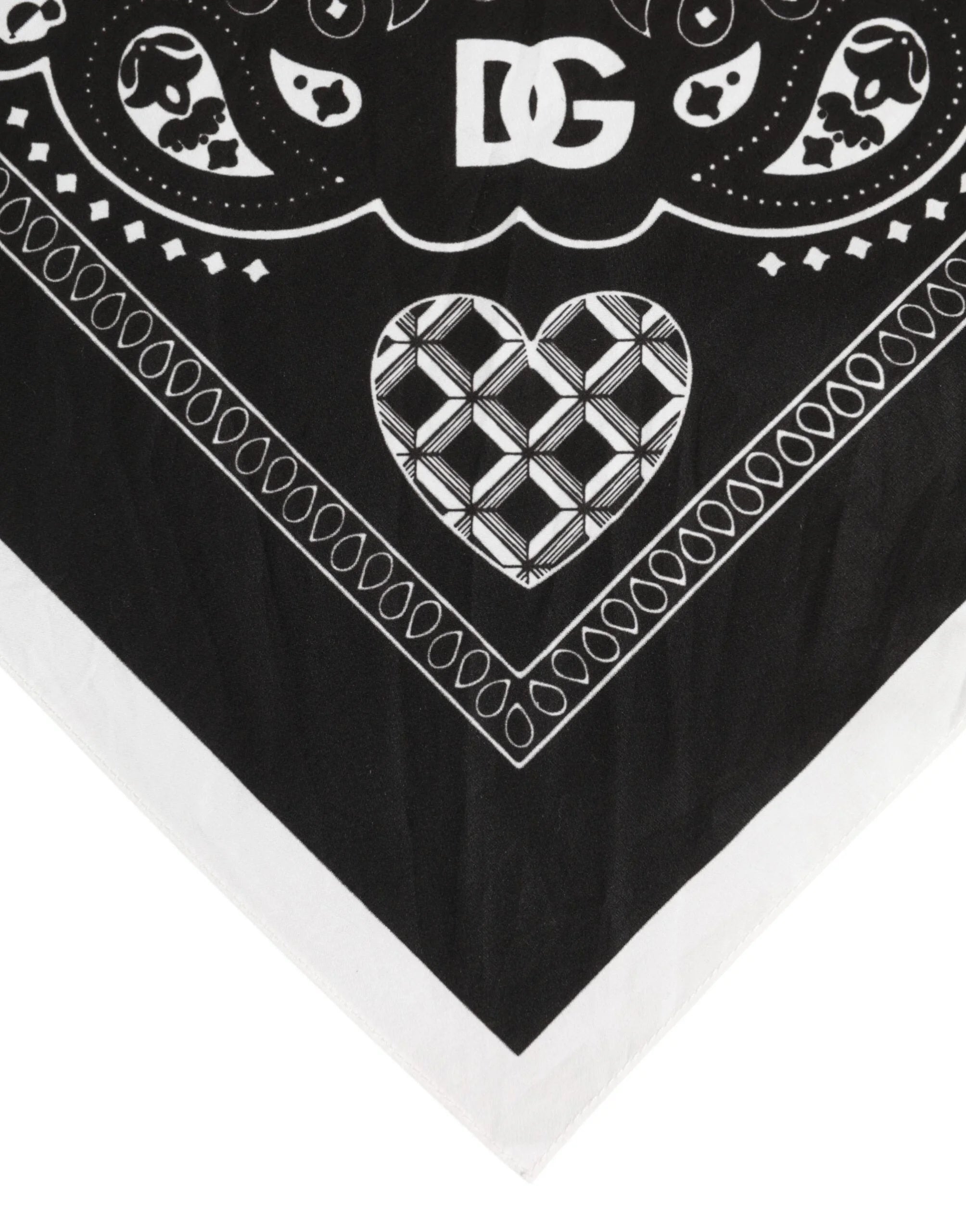 Dolce & Gabbana Black White Bandana Square Men Foulard Scarf - Bandanas & Headties