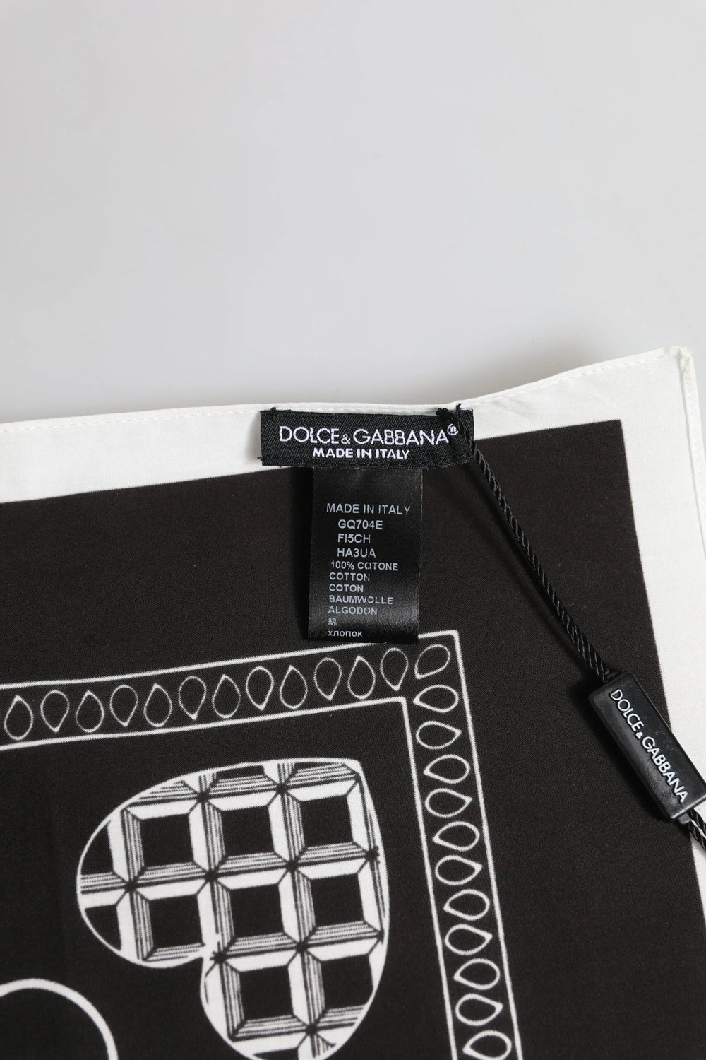 Dolce & Gabbana Black White Bandana Square Men Foulard Scarf - Bandanas & Headties