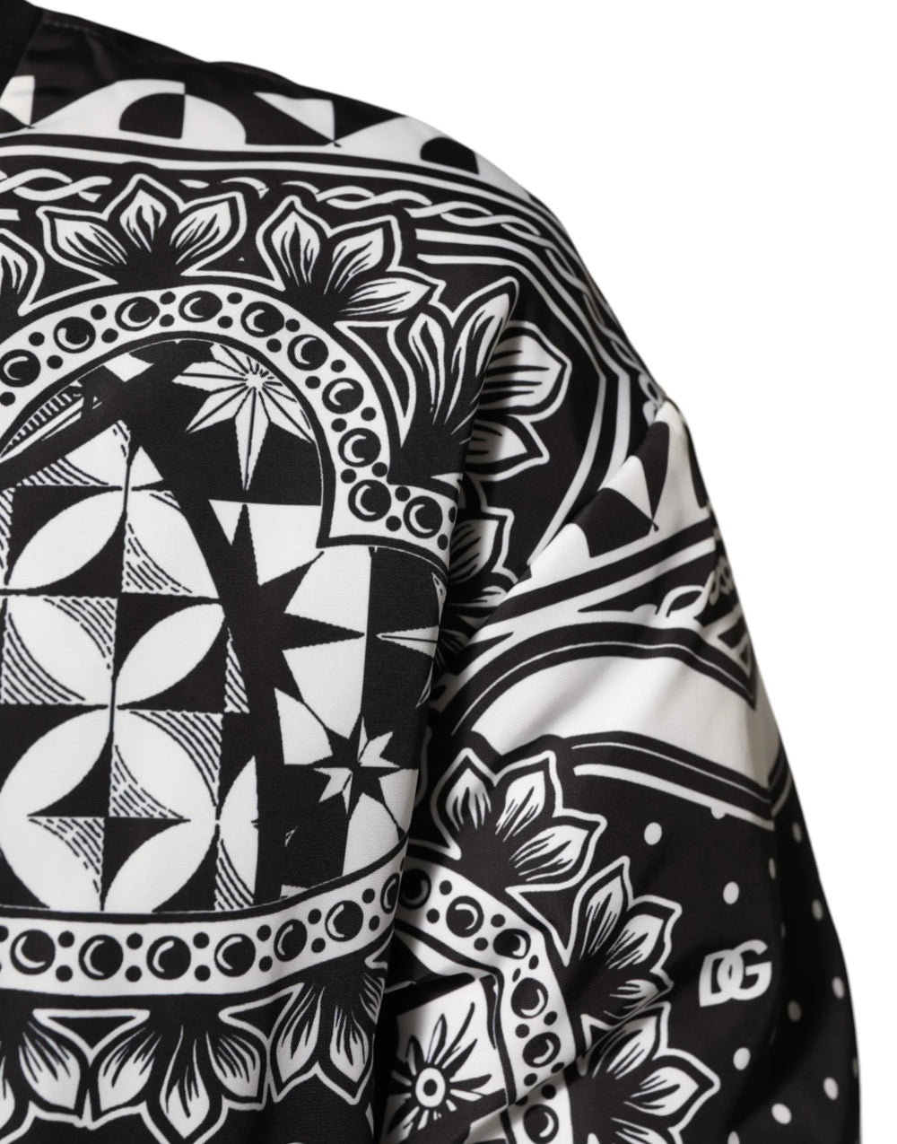 Chaqueta Bomber para Hombre con Estampado de Bandana Blanco y Negro de Dolce & Gabbana