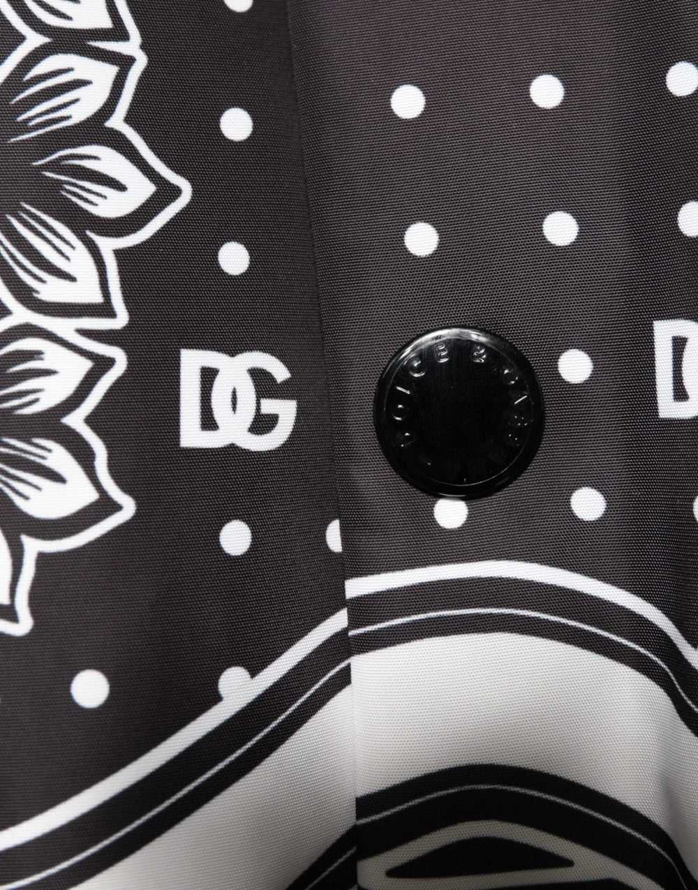 Chaqueta Bomber para Hombre con Estampado de Bandana Negra y Blanca de Dolce & Gabbana