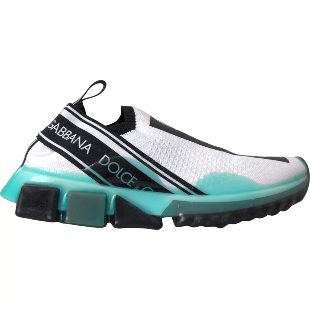 Dolce & Gabbana Black White Blue Slip On Sorrento Sneakers - EU40.5/US7.5 - Sneakers