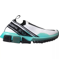Dolce & Gabbana Black White Blue Slip On Sorrento Sneakers - EU40.5/US7.5 - Sneakers