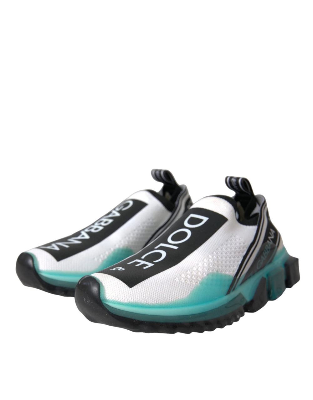 Dolce & Gabbana Black White Blue Slip On Sorrento Sneakers Shoes - Sneakers