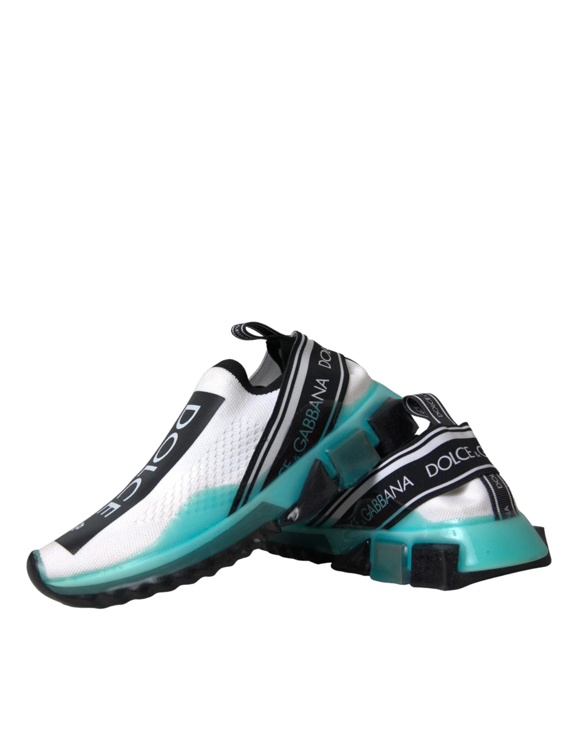 Dolce & Gabbana Black White Blue Slip On Sorrento Sneakers Shoes - Sneakers