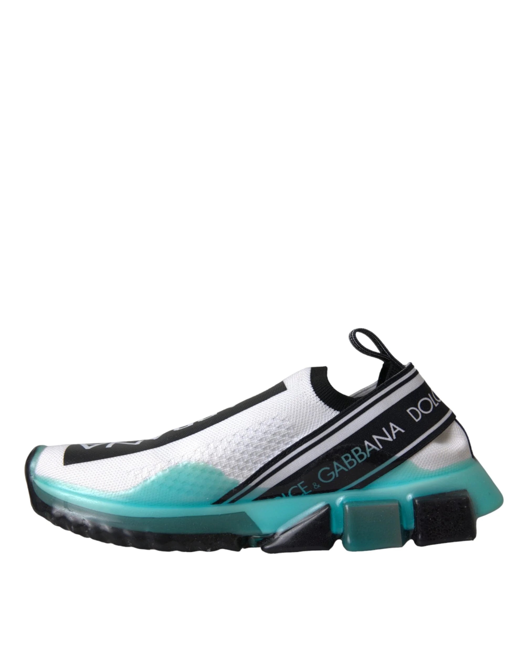 Dolce & Gabbana Black White Blue Slip On Sorrento Sneakers Shoes - Sneakers