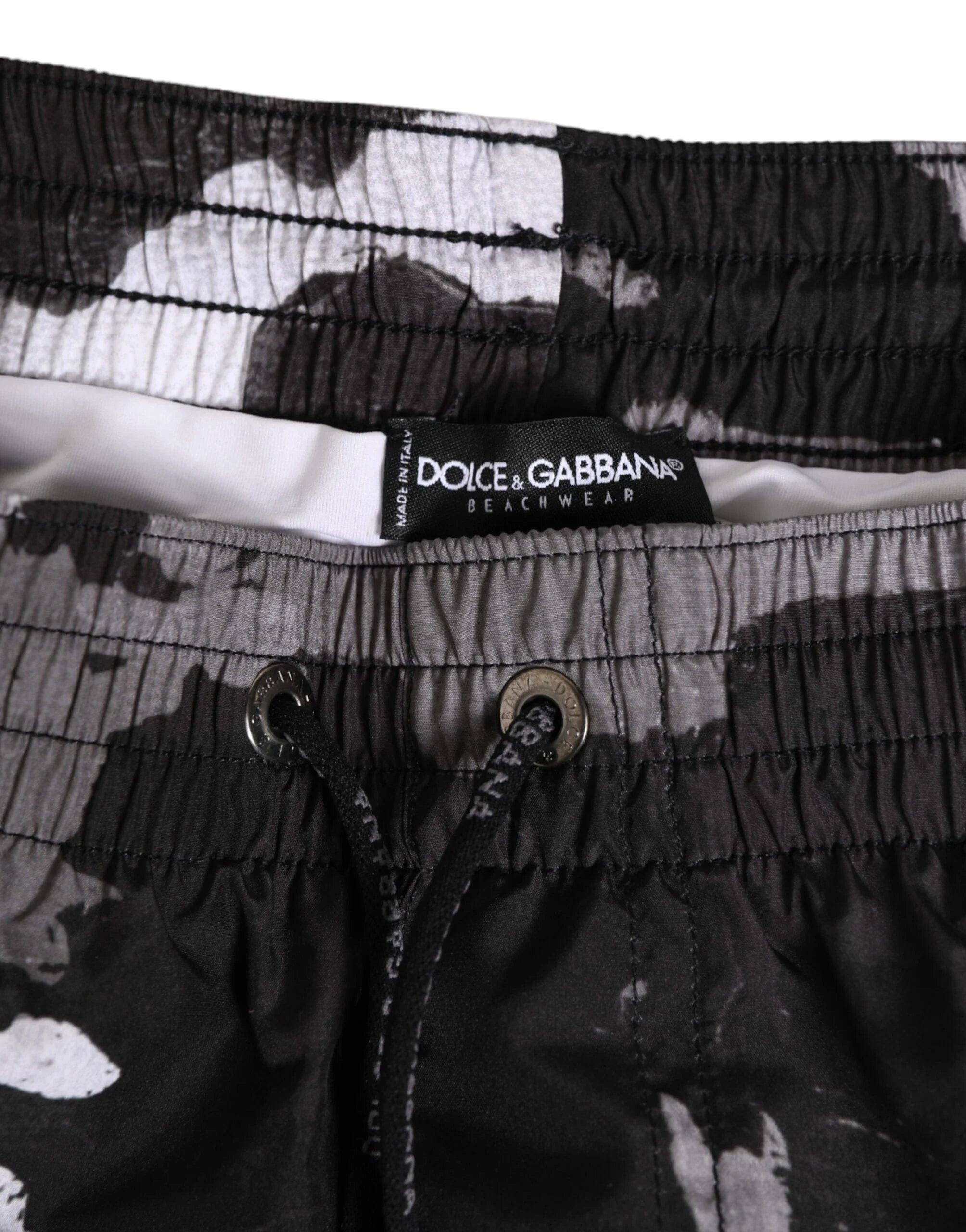Dolce & Gabbana Black White Camouflage DG Logo Men Swimwear - IT4 | S - Swim Boxers
