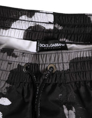 Dolce & Gabbana Black White Camouflage DG Logo Men Swimwear - IT4 | S - Swim Boxers