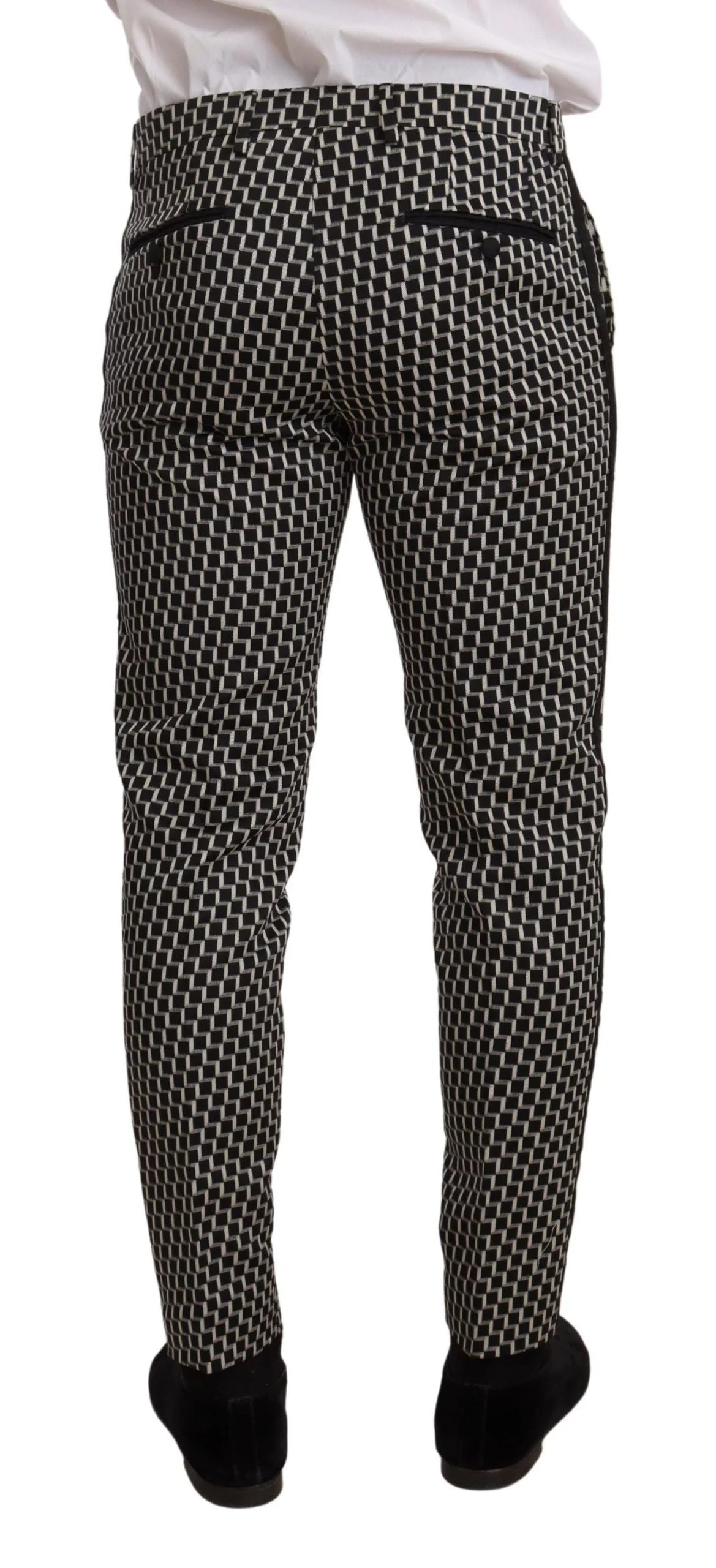 Dolce & Gabbana Black White Check 3 Piece Set MARTINI Suit - IT48 | M - Suits