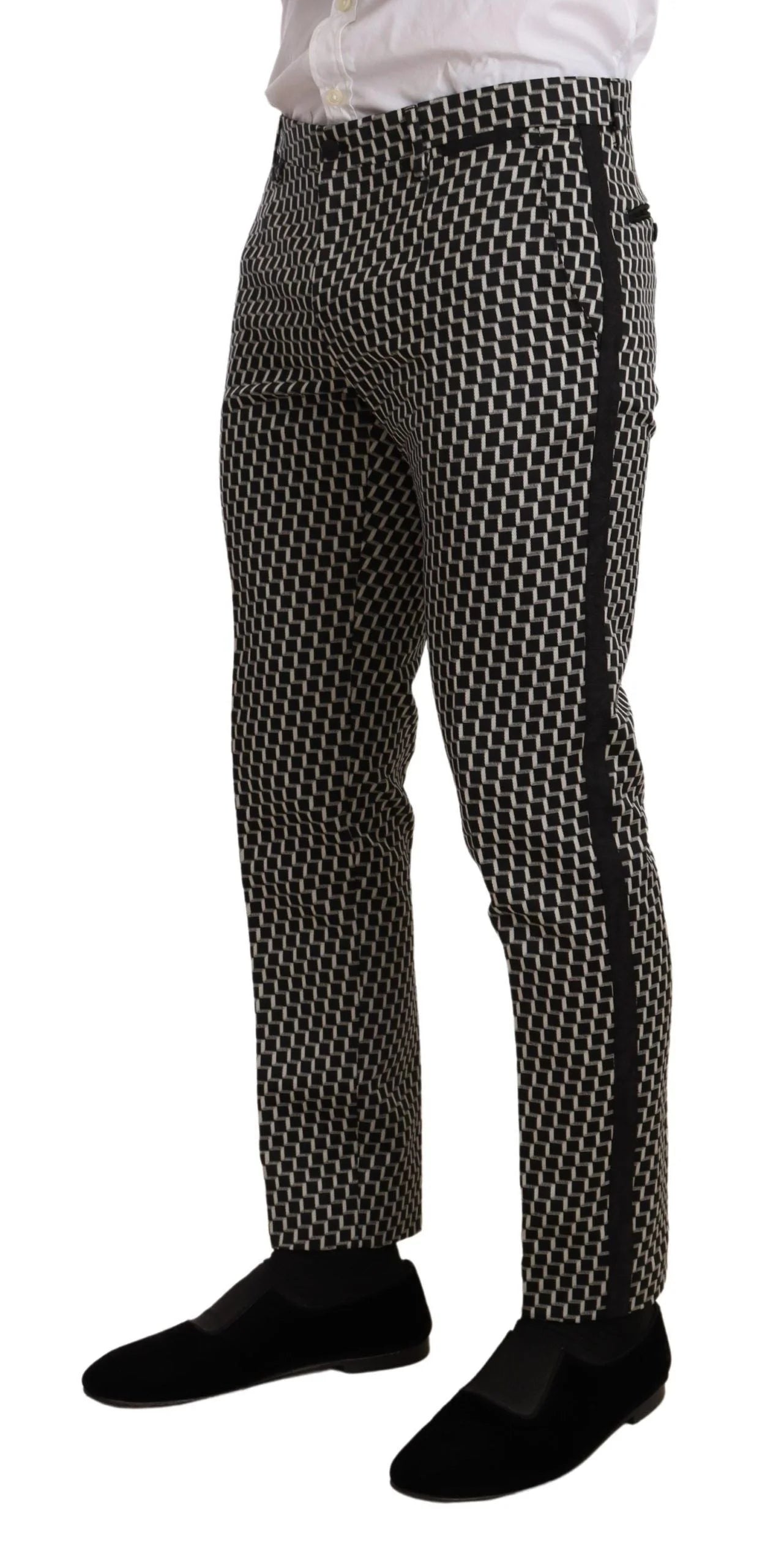 Dolce & Gabbana Black White Check 3 Piece Set MARTINI Suit - IT48 | M - Suits