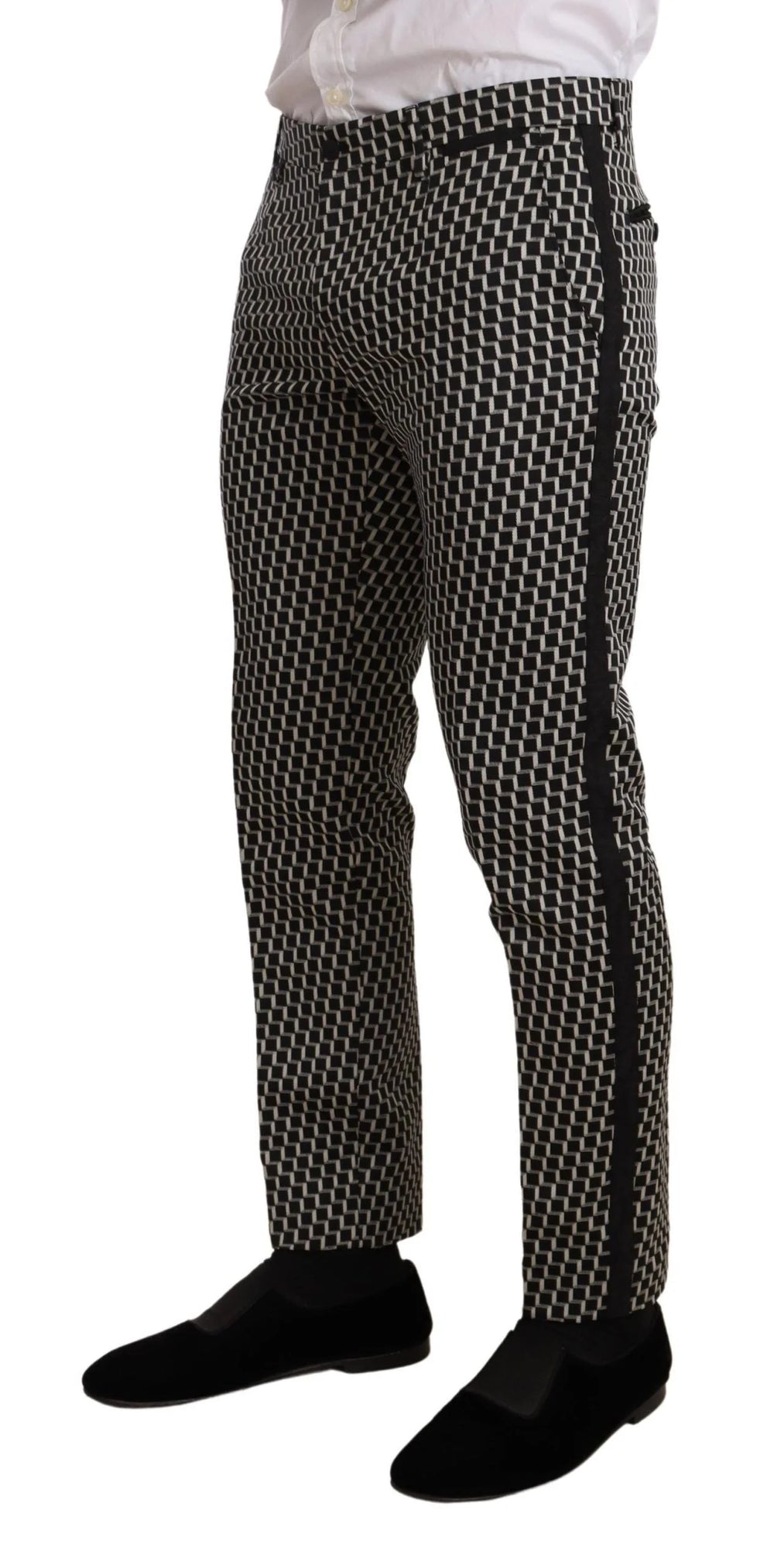 Dolce & Gabbana Black White Check 3 Piece Set MARTINI Suit - IT48 | M - Suits