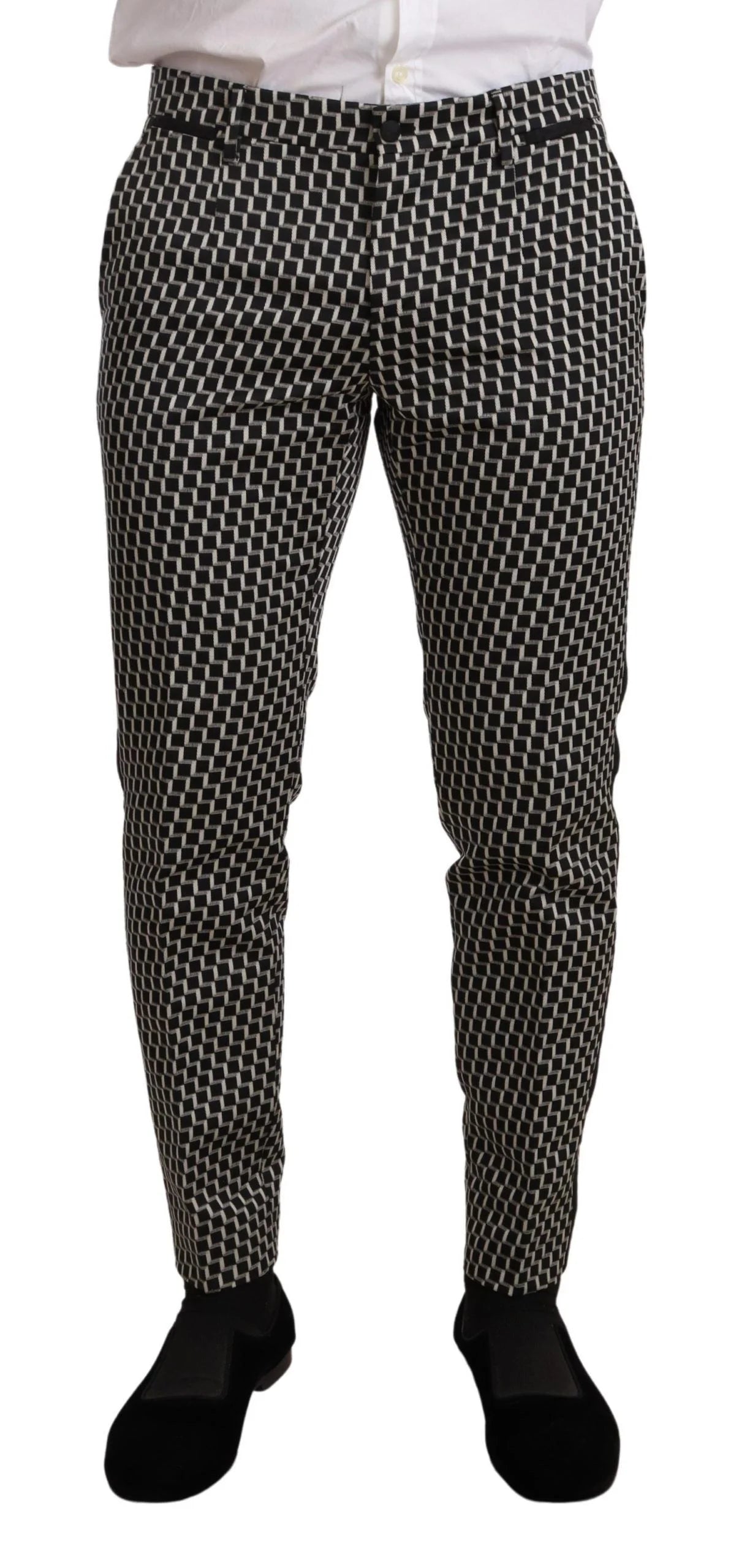 Dolce & Gabbana Black White Check 3 Piece Set MARTINI Suit - IT48 | M - Suits