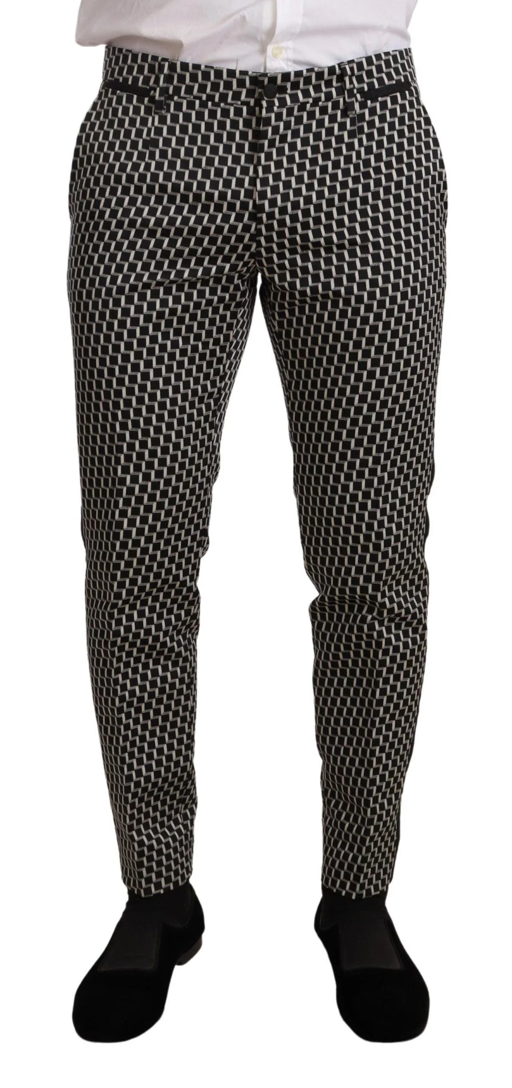 Dolce & Gabbana Black White Check 3 Piece Set MARTINI Suit - IT48 | M - Suits