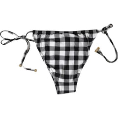 Dolce & Gabbana Black White Check Swimwear Beachwear Bottom Bikini - Classic Bikinis