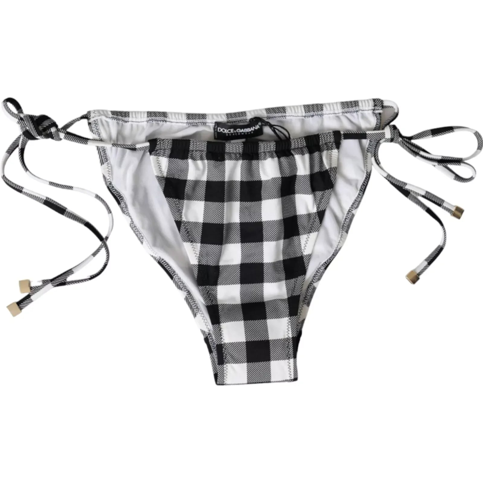 Dolce & Gabbana Black White Check Swimwear Beachwear Bottom Bikini - Classic Bikinis