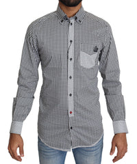 Dolce & Gabbana Black White Checkered Casual Shirt - IT37 | XS - Shirts