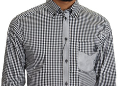 Dolce & Gabbana Black White Checkered Casual Shirt - IT37 | XS - Shirts