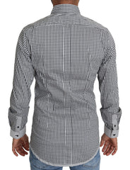 Dolce & Gabbana Black White Checkered Casual Shirt - IT37 | XS - Shirts