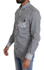 Dolce & Gabbana Black White Checkered Casual Shirt - IT37 | XS - Shirts