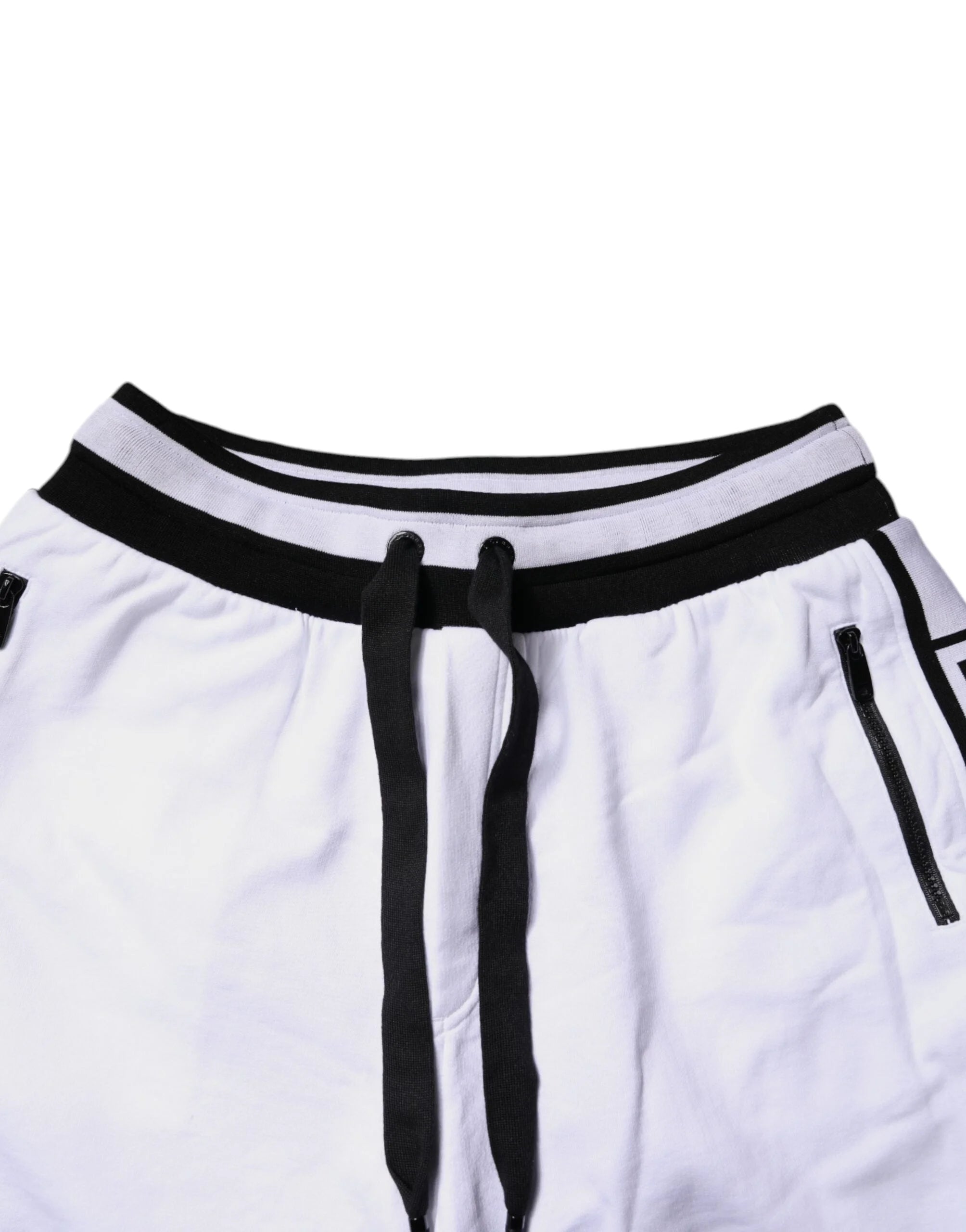 Dolce & Gabbana Black White Cotton Layered Sweatpants Pants - IT50 | L - Sweatpants