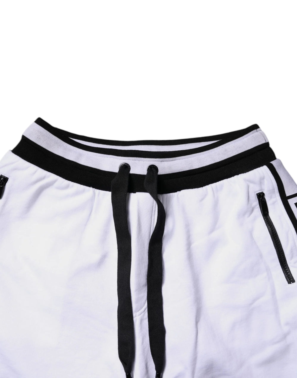 Dolce & Gabbana Black White Cotton Layered Sweatpants Pants - IT50 | L - Sweatpants