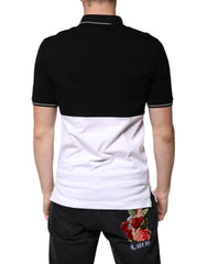 Dolce & Gabbana Black White Cotton Short Sleeves Polo T-shirt - IT44 | XS - Polos