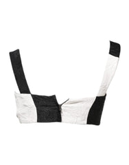 Dolce & Gabbana Black White Cropped Bustier Corset Bra Top - IT36|XXS - Tank Tops