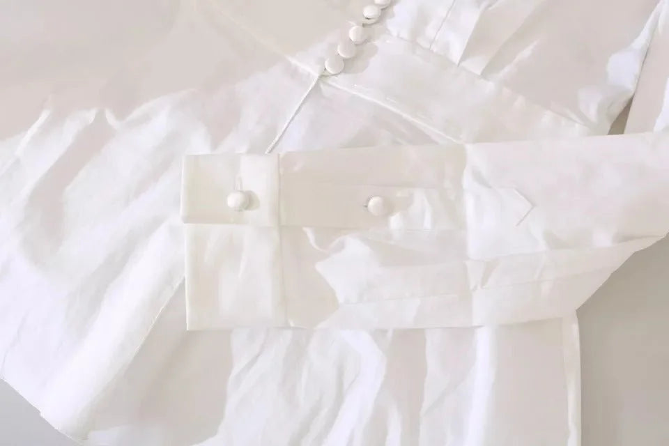 Dolce & Gabbana Black White Decorative Buttons Tops Shirt Blouse - IT36 | XS - Blouses