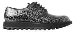 Dolce & Gabbana Black White Derby Patent Leather Shoes - EU39/US6 - Shoes