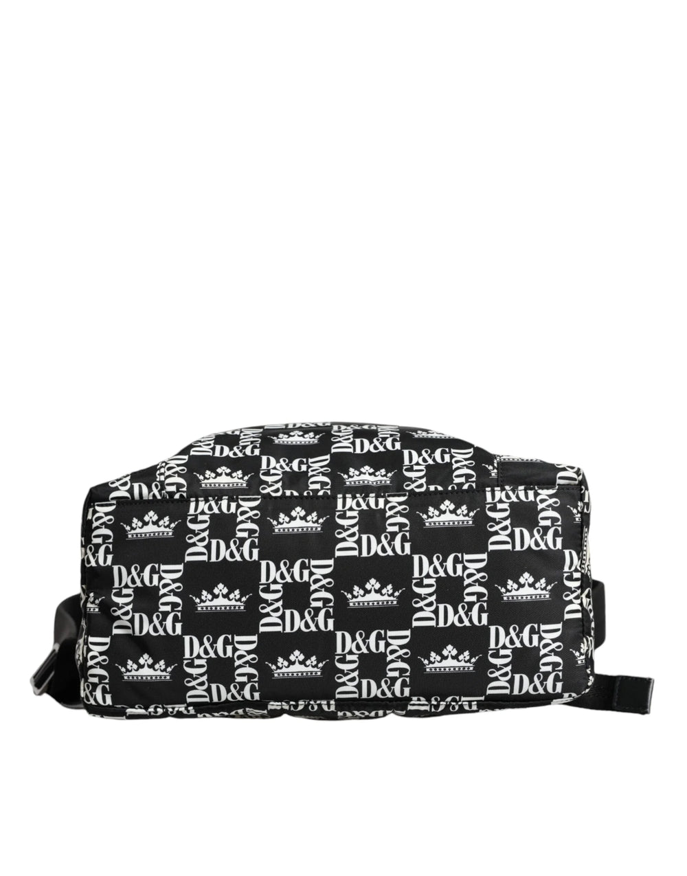 Dolce & Gabbana Black White DG Crown Logo Nylon Backpack Bag - Backpacks