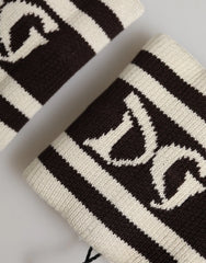 Dolce & Gabbana Black White DG Logo Cotton 1 Pair Wristband
