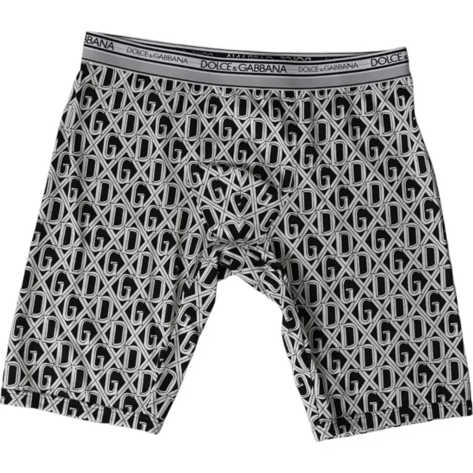 Dolce & Gabbana Black White DG Logo Cotton Stretch Cycling Underwear Men - IT4 | S - Boxer Briefs