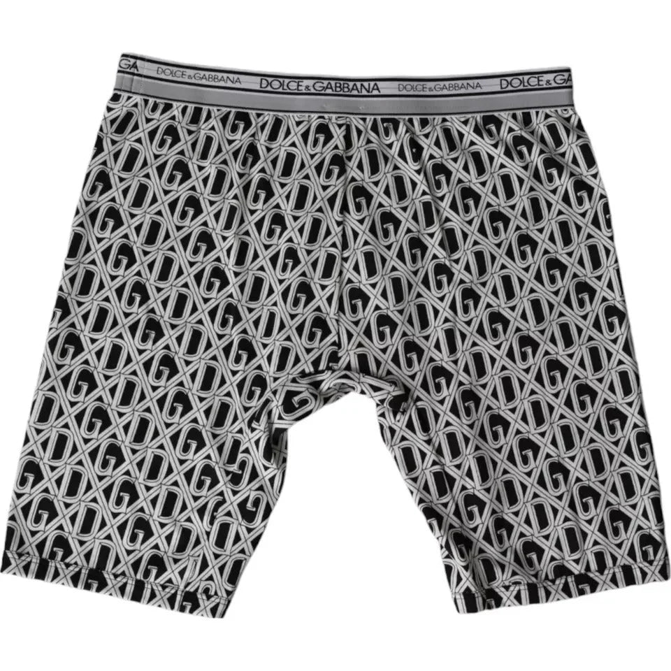 Dolce & Gabbana Black White DG Logo Cotton Stretch Cycling Underwear Men - IT4 | S - Boxer Briefs