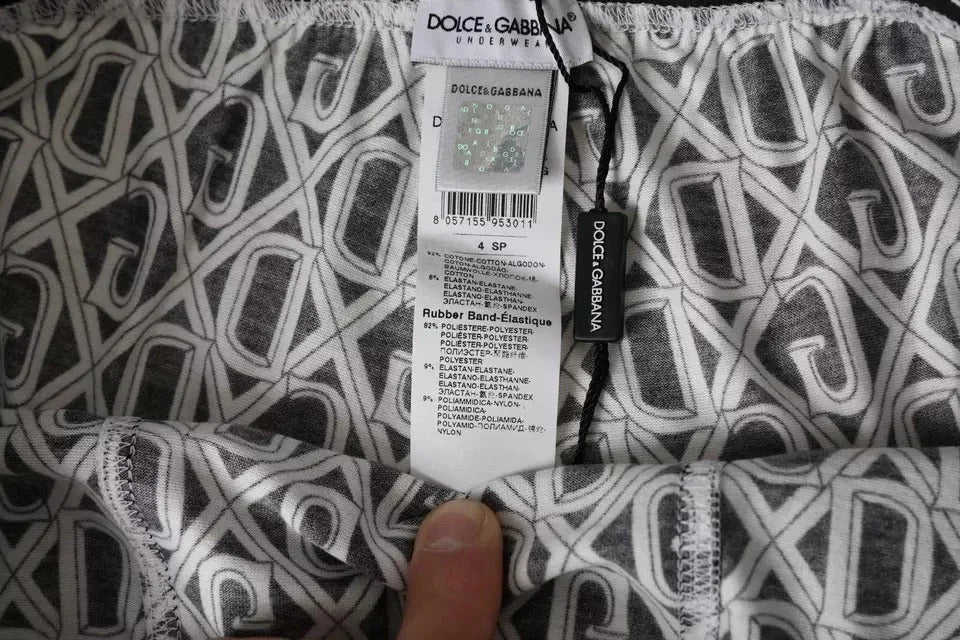 Dolce & Gabbana Black White DG Logo Cotton Stretch Cycling Underwear Men - IT4 | S - Boxer Briefs