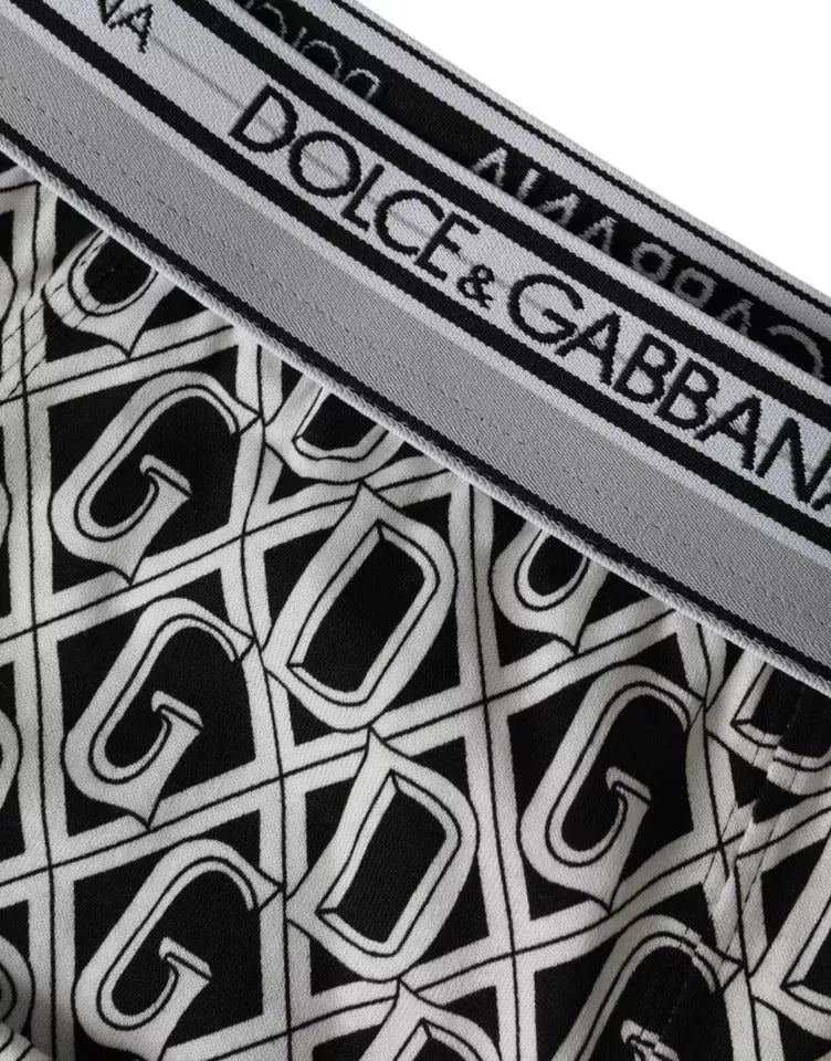 Dolce & Gabbana Black White DG Logo Cotton Stretch Cycling Underwear Men - IT4 | S - Boxer Briefs