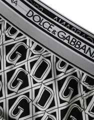 Dolce & Gabbana Black White DG Logo Cotton Stretch Cycling Underwear Men - IT4 | S - Boxer Briefs