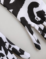 Dolce & Gabbana Black White DG Logo Elbow Length Mitten Gloves - 7|S
