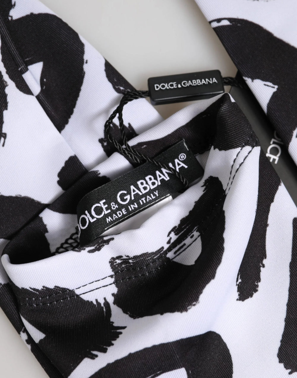 Dolce & Gabbana Black White DG Logo Elbow Length Mitten Gloves - 7|S