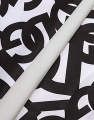 Dolce & Gabbana Black White DG Logo Elbow Length Mitten Gloves - 7|S