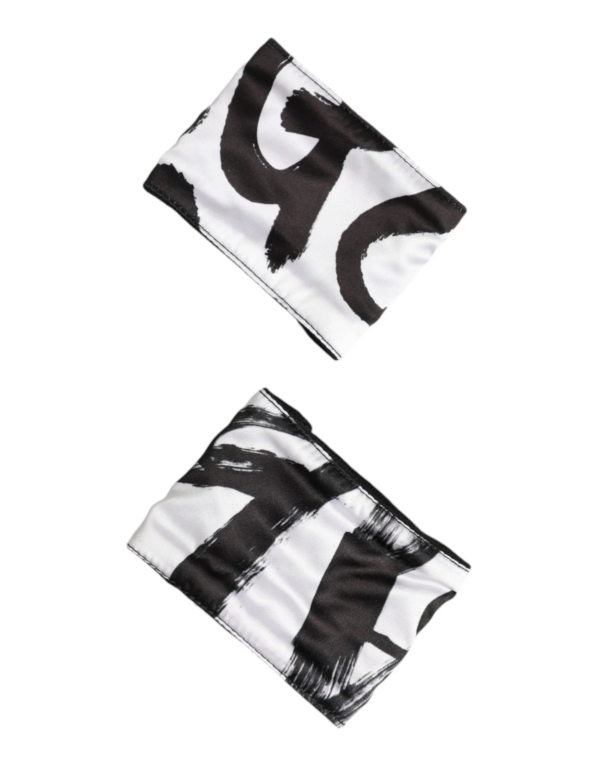 Dolce & Gabbana Black White DG Logo Silk 1 Pair Wristband