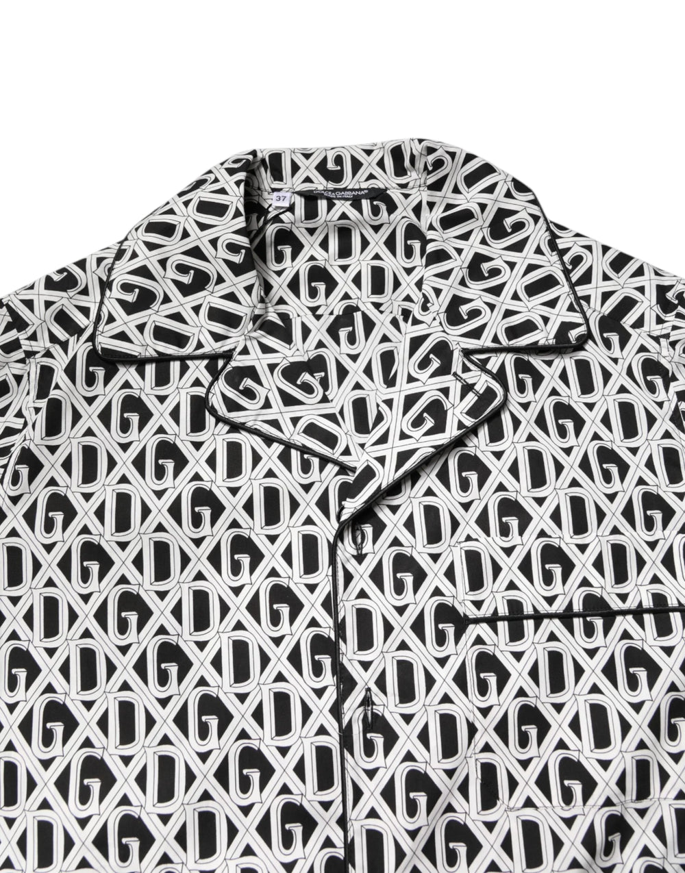 Dolce & Gabbana Black White DG Print Cotton Pajama Set Sleepwear - IT37 | XS - Pajamas