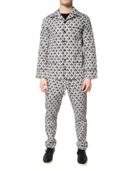 Dolce & Gabbana Black White DG Print Cotton Pajama Set Sleepwear - IT37 | XS - Pajamas