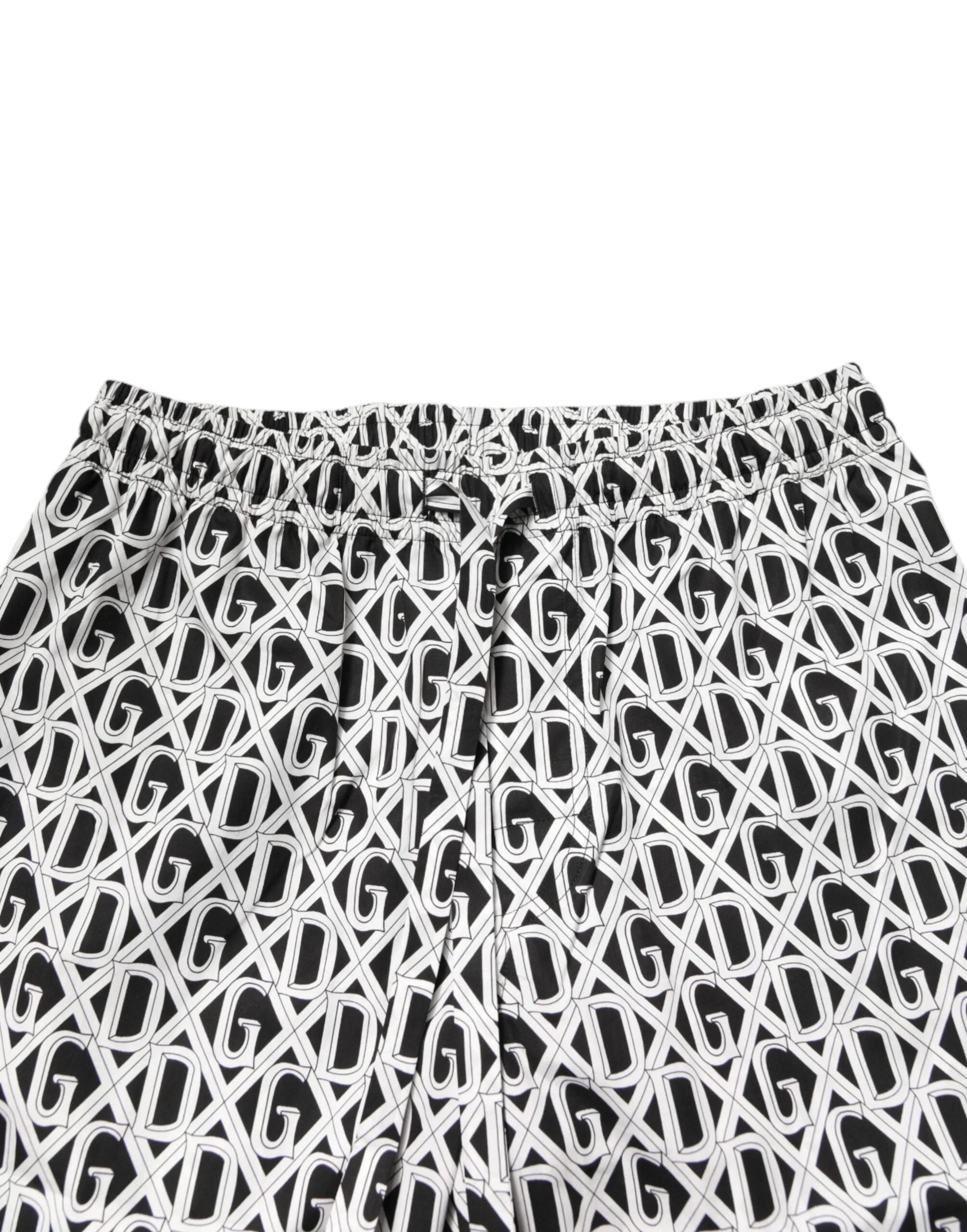 Dolce & Gabbana Black White DG Print Cotton Pajama Set Sleepwear - IT37 | XS - Pajamas