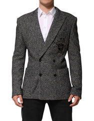 Dolce & Gabbana Black White Double Breasted Men Suit Blazer - IT48 | M - Sport Jackets
