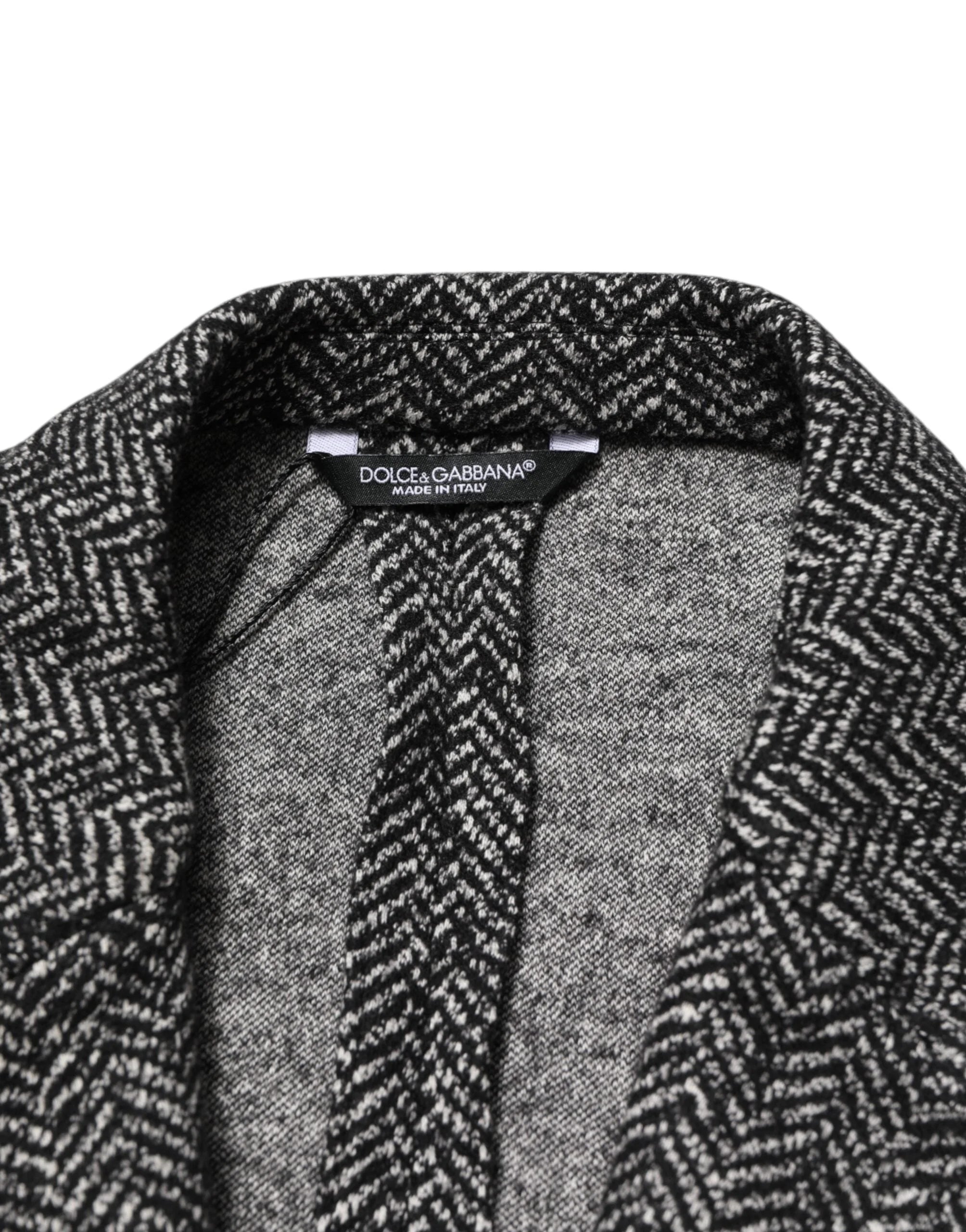 Dolce & Gabbana Black White Double Breasted Men Suit Blazer - IT48 | M - Sport Jackets