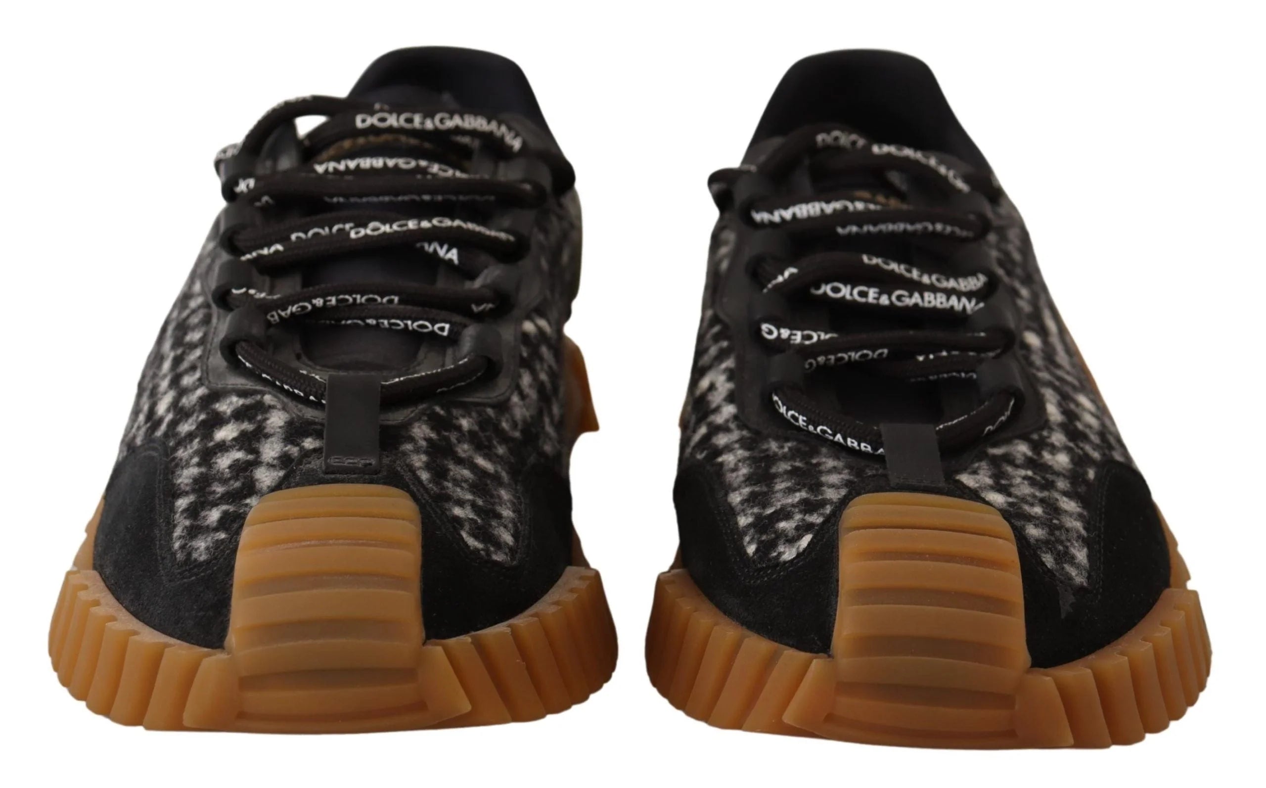 Dolce & Gabbana Black White Fabric Lace Up NS1 Sneakers - EU39/US6 - Sneakers