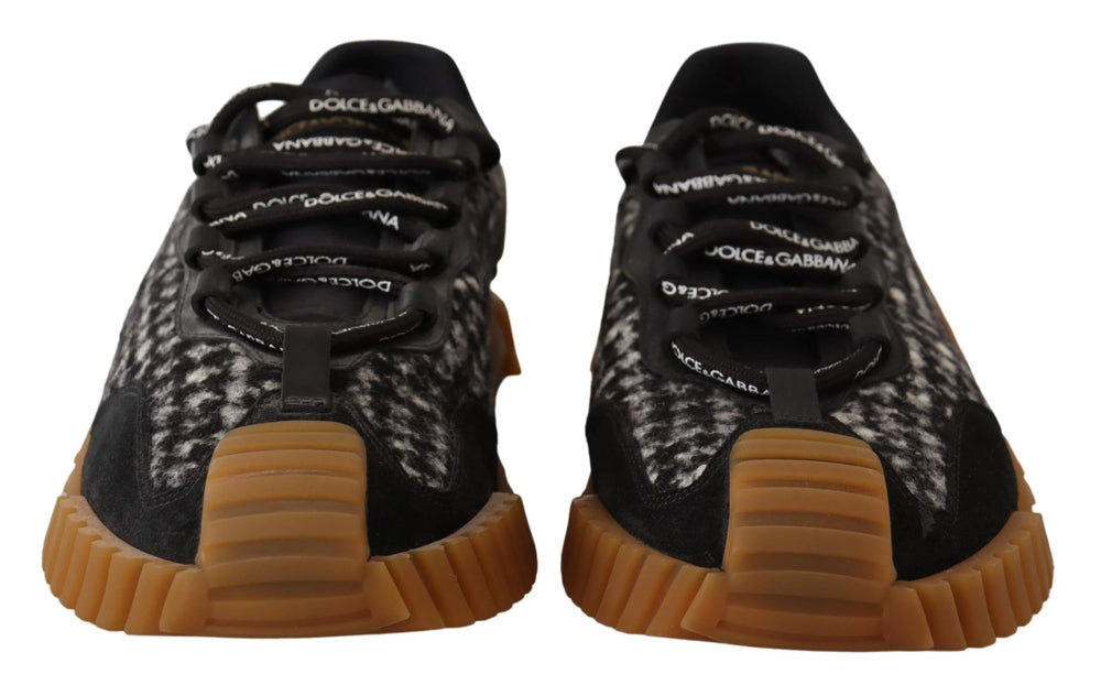 Dolce & Gabbana Black White Fabric Lace Up NS1 Sneakers - EU39/US6 - Sneakers